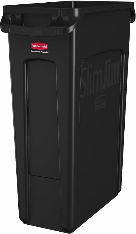 Rubbermaid Commercial Products Slim Jim Trash Can, Black, 23-Gallon — best heavy duty trash can for heavy duty trash can