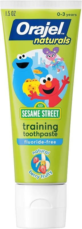 Orajel Naturals Sesame Street Kids Fluoride-Free Toothpaste, Berry, 1.5 Oz — Kids Fluoride Toothpaste for kids