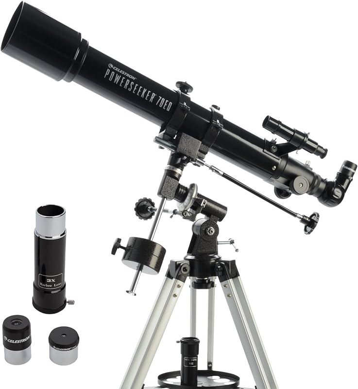 Celestron PowerSeeker 70EQ Refractor Telescope for Family Stargazing — Aurora Viewing Telescope for aurora viewing