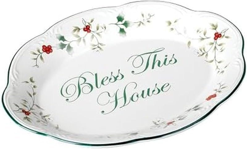 Pfaltzgraff Winterberry Bless This House Plate - 11-Inch — best Thanksgiving Dinner Platter for thanksgiving dinner