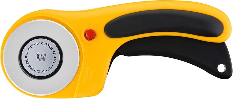 OLFA 60mm Ergonomic Squeeze-Handle Rotary Cutter (RTY-3/DX) - 12-Layer — craft rotary cutter for craft rotary cutter