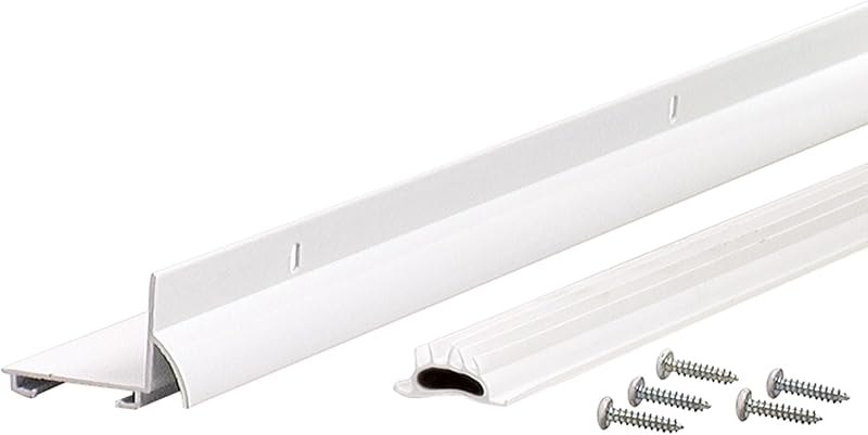 MD Building Aluminum L-Shape Screw-on Under Door Seal, White, 36in — Storm Door Seal for storm door seal