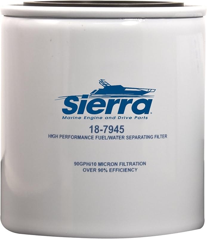 Sierra 18-7945 Fuel Water Separator Filter, 10 Micron Long, 11/16-16 — Portable Diesel Fuel Filter for portable diesel