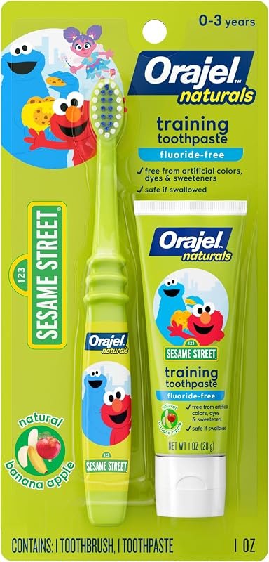 Naturals Fluoride-Free Toothpaste and Toothbrush for Ages 0-3, 1 Oz — brush buddies toothpaste for brush buddies