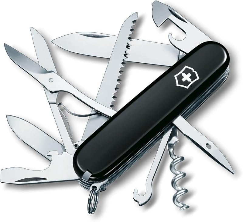 Victorinox Huntsman Swiss Army Knife, Medium, Multi Tool, Camping Pocket Knives, 15 Functions, Large Blade, Bottle