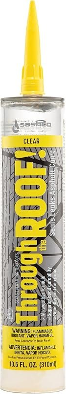 Sashco Through the Roof, Waterproof Leak Sealant, Clear, 10.5 oz, Pack of 1 — rain roof leak tape for rain roof leak