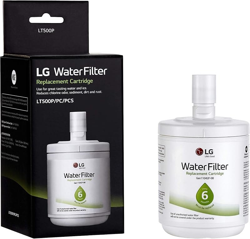 LG LT500P - 6 Month / 500 Gallon Capacity Replacement Refrigerator Water Filter (NSF42 ADQ72910911 , White — inline