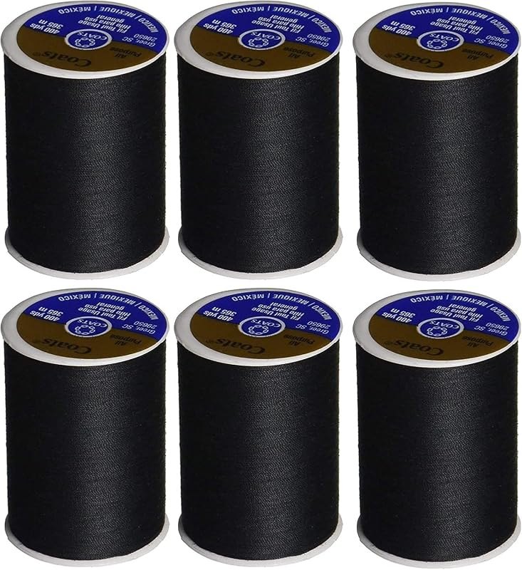 Coats & Clark All Purpose Sewing Thread, 400 Yards, 6-Pack, Black — sewing machine thread for sewing machine thread