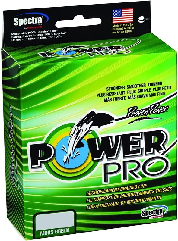 Power Pro Spectra Fiber Braided Fishing Line, Moss Green, 300YD/20LB — best fishing braided line for fishing braided
