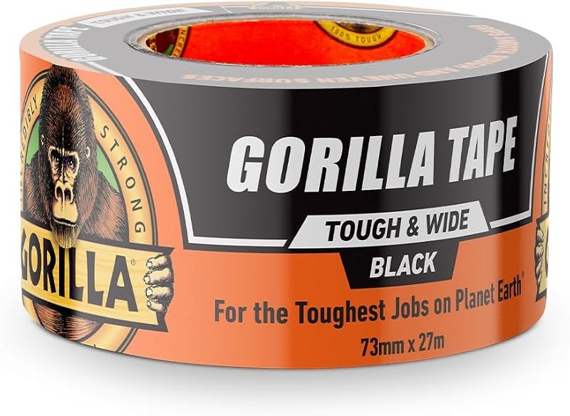 Gorilla 6003001 Tough & Wide Duct Tape, 30yd, Black — duct sealing tape for duct sealing tape