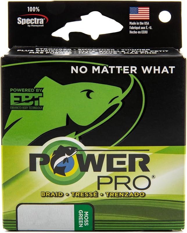 PowerPro Braided Fishing Line - Moss_Green - 100lb - 1500yd/1371m (21101001500E) — best fishing braided line for
