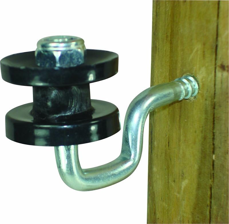 Wood Post Screw-in Corner Polyrope Insulator, Black — farm fence insulator for farm fence insulator