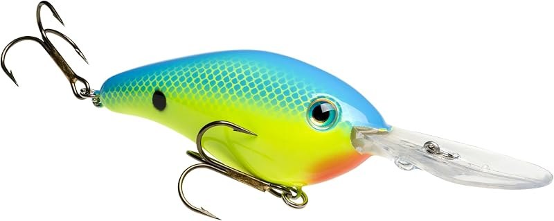 Strike King Pro Model 6XD Fishing Lure, Deep Diving Crankbait, Unique Curved Bill, Free-Floating Rattle Chambers