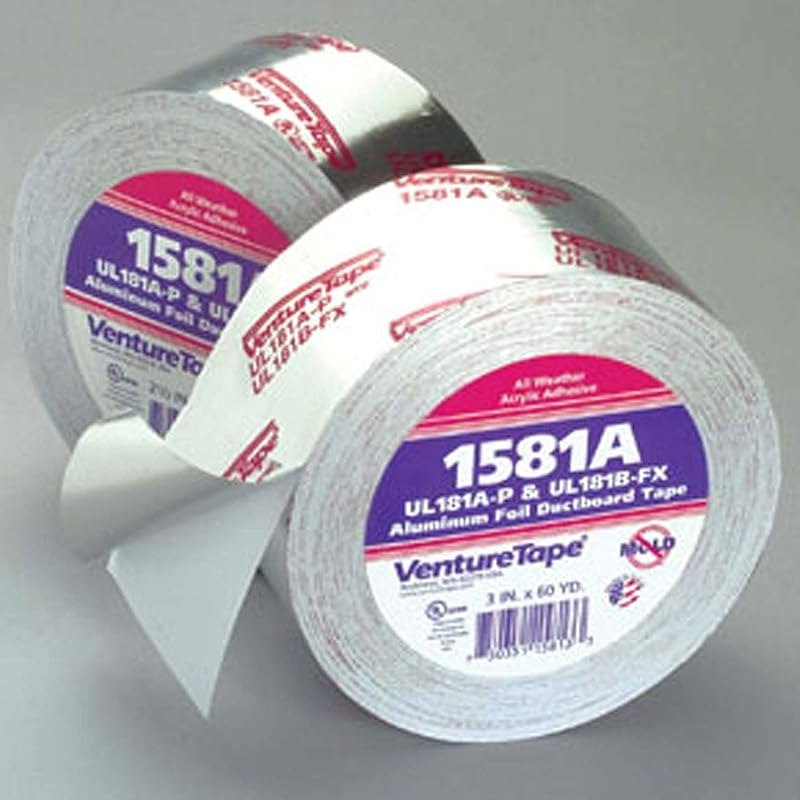 Venture Tape 1581A HVAC Foil Tape, 180' Length x 2-1/2" Width — duct sealing tape for duct sealing tape