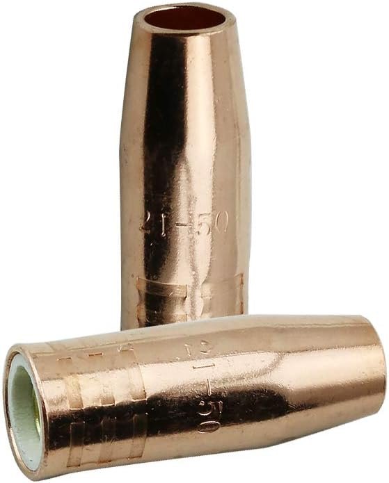 WeldingCity 2-pk Gas Nozzle 21-50 1/2" for Lincoln 100L and Tweco Mini/#1 MIG Welding Guns (Pack of 2 Nozzles) —
