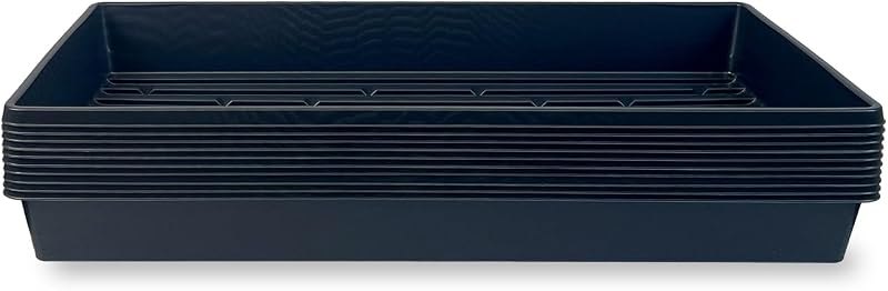 10 Plant Growing Trays (No Drain Holes) - 20" x 10" - Perfect Garden Seed Starter Grow Trays: for Seedlings, Indoor