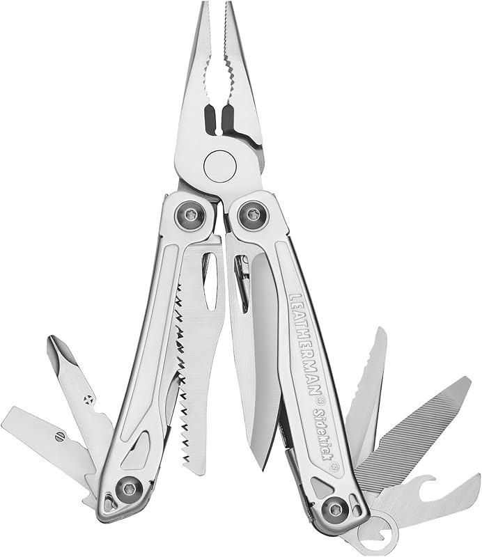 LEATHERMAN Sidekick Multi-Tool, Spring-Action Pliers and Saw, Stainless — Portable Emergency Multi Tool for portable