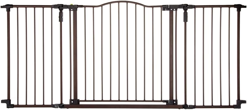 Toddleroo by North States - Deluxe Décor Safety Gate: Hardware Mounted Extra Wide Metal Baby Gate - Adjustable Child