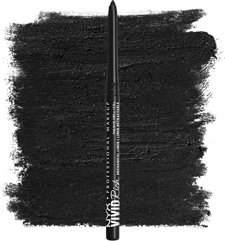 NYX PROFESSIONAL MAKEUP Mechanical Eye Pencil,Vivid Rich Mechanical, Creamy Retractable Eyeliner - Always Onyx, Black