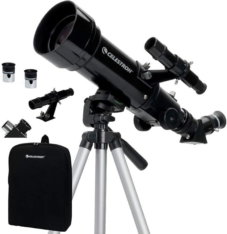 Celestron 21035-ADS Travel Scope 70 Refractor Telescope Kit with Backpack, Black (Amazon Exclusive Including
