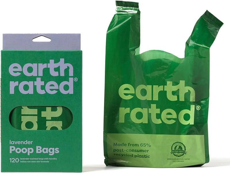 Earth Rated Dog Poop Bags for Dogs, 120 Easy Tie Handle Bags, Lavender — pets poop bags for pets poop bags