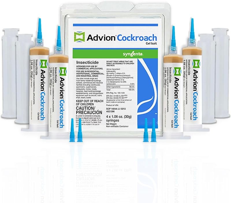 advion 383920 4 Tubes and 4 Plungers Cockroach German Roach Pest Control Inse, Brown — roach gel bait for roach gel bait