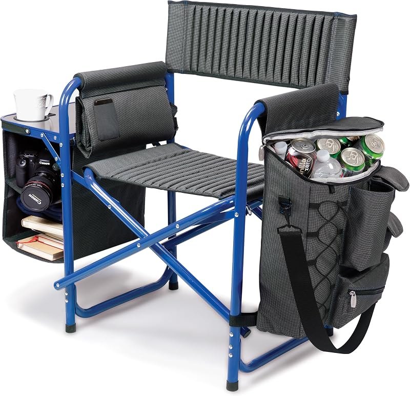 PICNIC TIME Fusion Camping Chair with Side Table and Soft Cooler, Outdoor Foldable Padded Camping Chairs with Cup