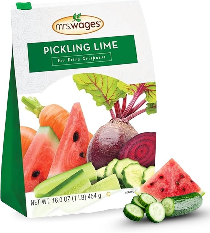 Mrs. Wages Pickling Lime, Crispy Flavorful Pickles, 1 lb Resealable Bag — canning pickle crisp for canning pickle crisp