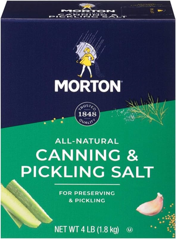 Morton Salt, Canning and Pickling Salt, 4 Pound (Pack of 1), White — canning salt for canning salt