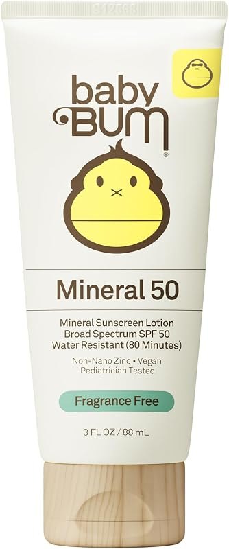 Baby Bum SPF 50 Sunscreen Lotion - Mineral UVA/UVB Face and Body Protection for Sensitive Skin - Hawaii 104 Act