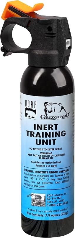 UDAP/Griz Guard Inert Training Unit - Practice Bear Spray Canister, No Active Pepper Ingredient, 12I, 7.9 oz — bear
