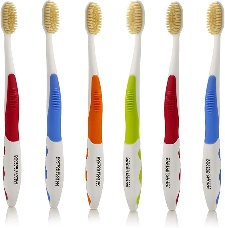 MOUTHWATCHERS Soft Flossing Toothbrushes for Adults, Value 6 Pack, Ultra Clean Manual Toothbrush Set for Sensitive