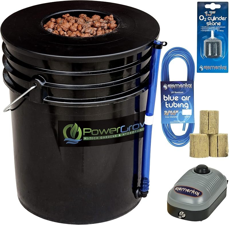 Deep Water Culture (DWC) Hydroponic Bucket Kit 5 Gallon, 6 inch — hydroponic air pump for hydroponic air pump