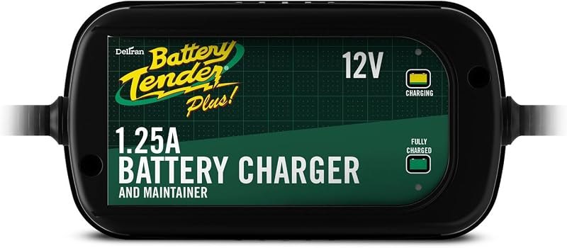 Battery Tender Plus 12V - 1.25 AMP Battery Charger and Maintainer - 022-0185G-DL-WH — motorcycle battery tender for