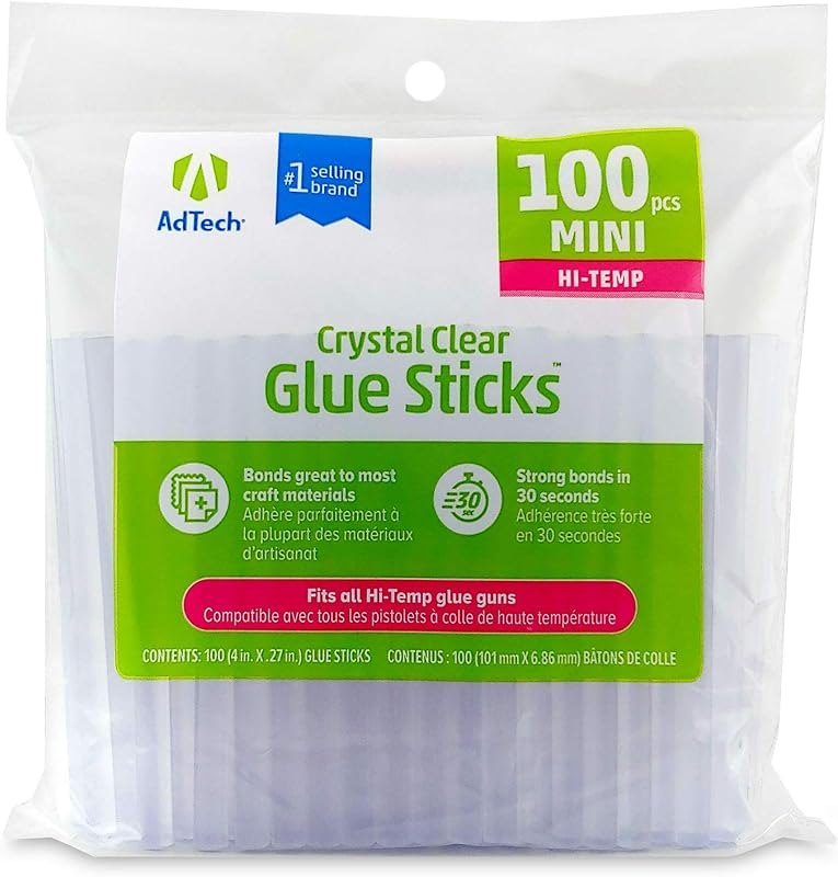 AdTech Hi-Temp Mini Hot Glue Sticks, Clear (100 Sticks)