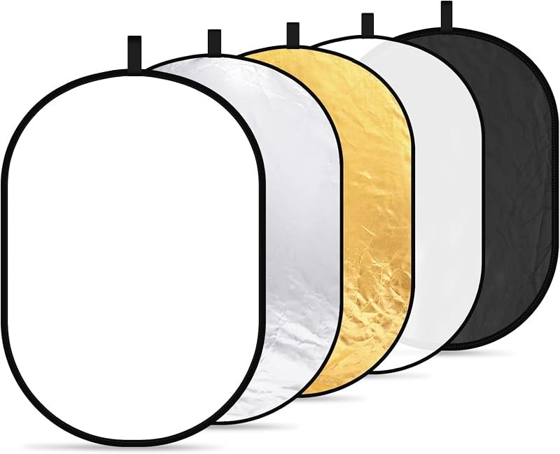 NEEWER 31"x47"/80x120cm Light Reflectors for Photography, Portable 5 in 1 Collapsible Multi Disc with Bag -