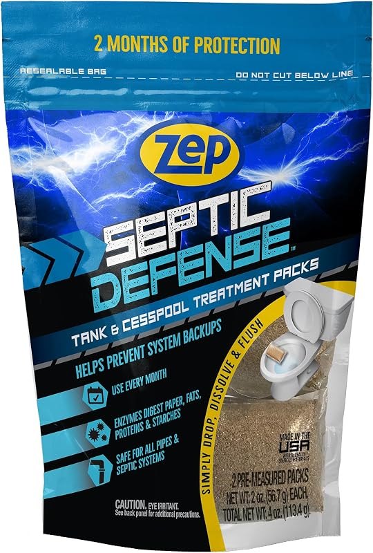 Zep Septic Defense System Treatment Dissolvable Packs - 6 Month Supply - ZSTP6 - Safe for Pipes and All Septic Tanks