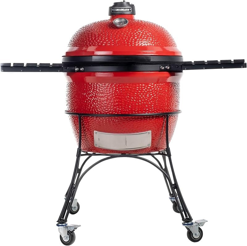 Kamado Joe Big Joe Series I 24-inch Ceramic Charcoal Grill and Smoker with Cart, Side Shelves, Stainless Steel Grates