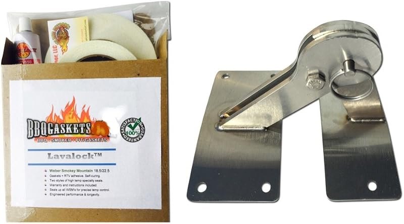 Total Control BBQ Stainless Hinge & Gasket Kit for Weber Smokey Mountain WSM Smoker Grill 18.5 22.5 — grill lid gasket