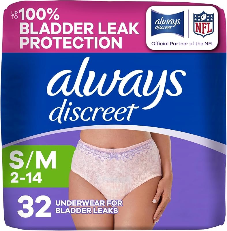 Adult Diapers for Women, Maximum Absorbency Incontinence and Postpartum Underwear Size S/M, Up to 100% Leak Free