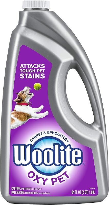 Woolite OXY PET Carpet & Upholstery Cleaning Solution, for use in leading upright carpet cleaners, 60oz, Removes tough