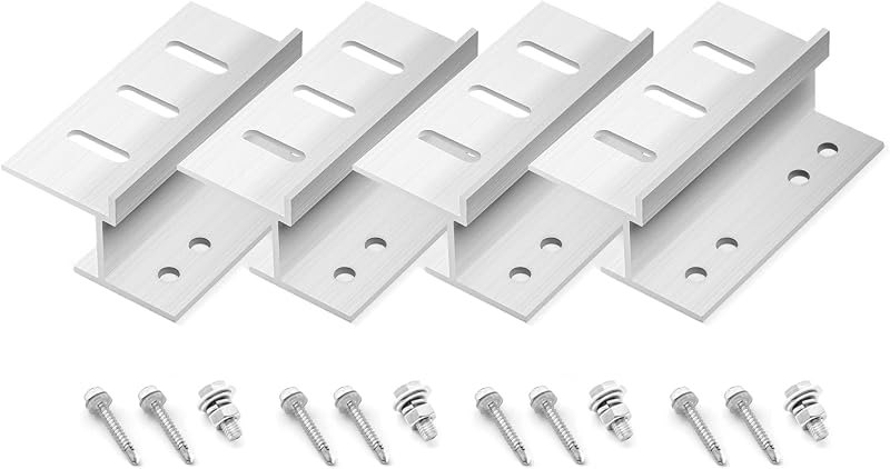 Solar Panel Mounting Z Bracket with Nuts and Bolts Designed for RV, Boat, Wall, Off-Grid Roof Installation A Sets of 4
