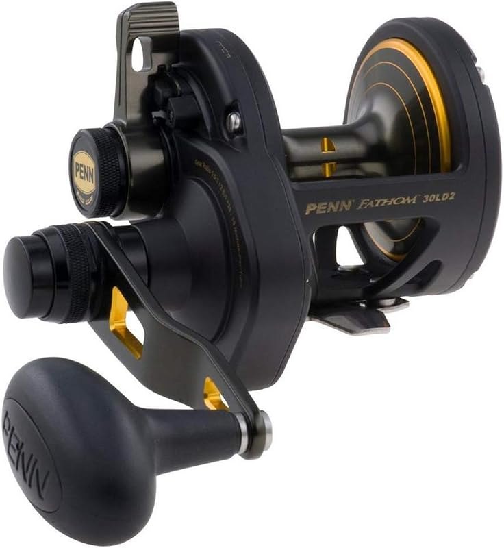 Penn 1292933 Fathom 30 Lever 2-Speed Lever Drag Fishing Reel, Black Gold, FTH30LD2 — best Heavy Duty Fishing Reel for