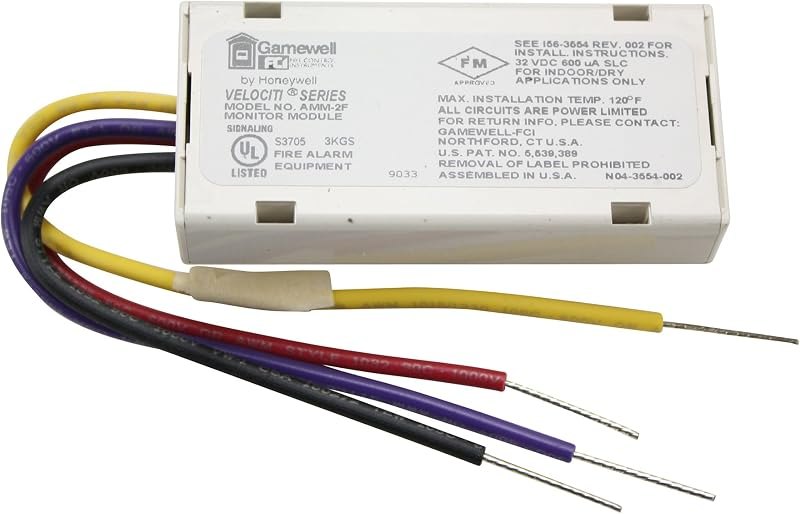 Fci Gamewell Honeywell Amm-2F Velociti Series Fire Alarm Addressable Monitor Module — Smoke Detector Alarm for smoke