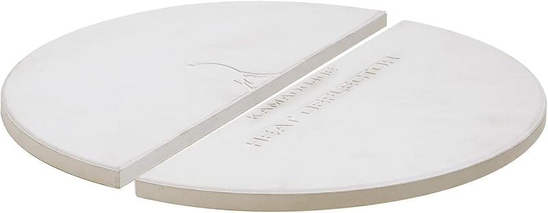 Kamado Joe Indirect Cooking Half-Moon Ceramic Heat Deflector Plates for Classic Joe Charcoal Grill and Smokers in