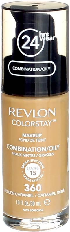 Revlon ColorStay Makeup Foundation For Combination Oily Skin, Golden Caramel 360, SPF 15, 1 fl oz (Pack of 1) — makeup