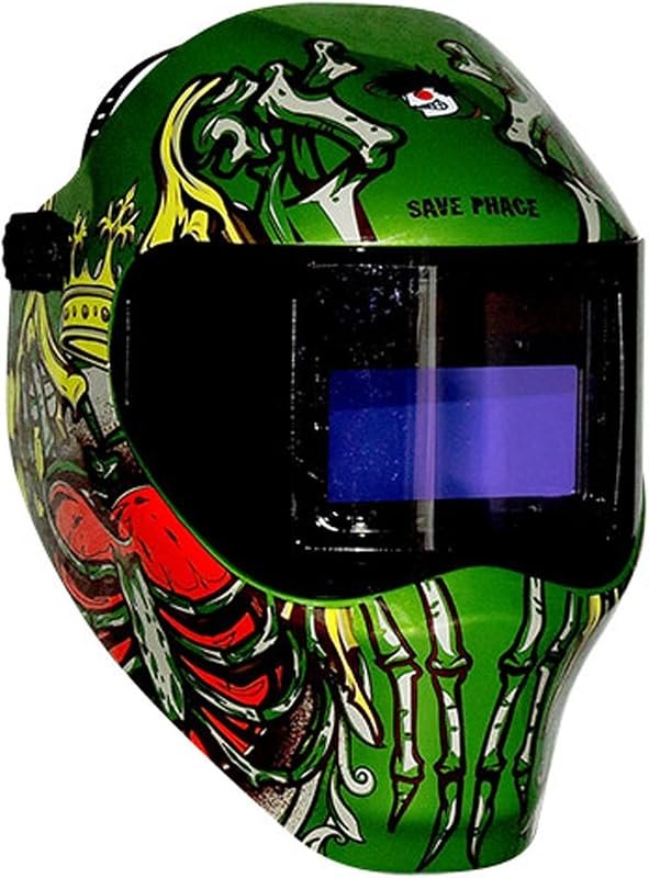 Save Phace Auto Darkening Welding Helmet Dead King RFP 40VizI2 Series - Ear to Ear Vision Welder Hood Grinding Mask