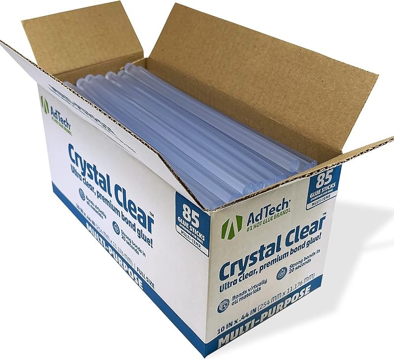 AdTech Hot Glue Sticks, 10" Full Size, Clear - Multi-Temp for High, Low, Dual Temp Glue Guns, Quick Bonding for