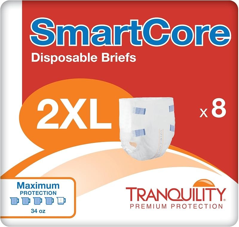 Tranquility SmartCore Adult Diapers with Tabs, 2XL, 32 Ct Case — adult diapers for men for adult diapers men