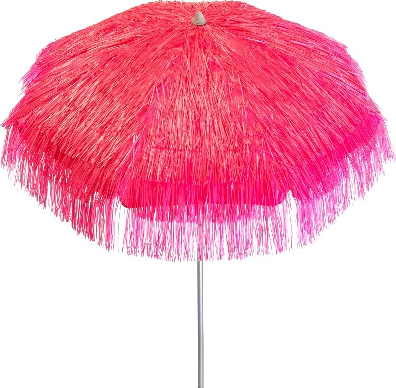 Heininger DestinationGear 6ft Pink Palapa Tiki Patio Umbrella — garden patio umbrella for garden patio umbrella
